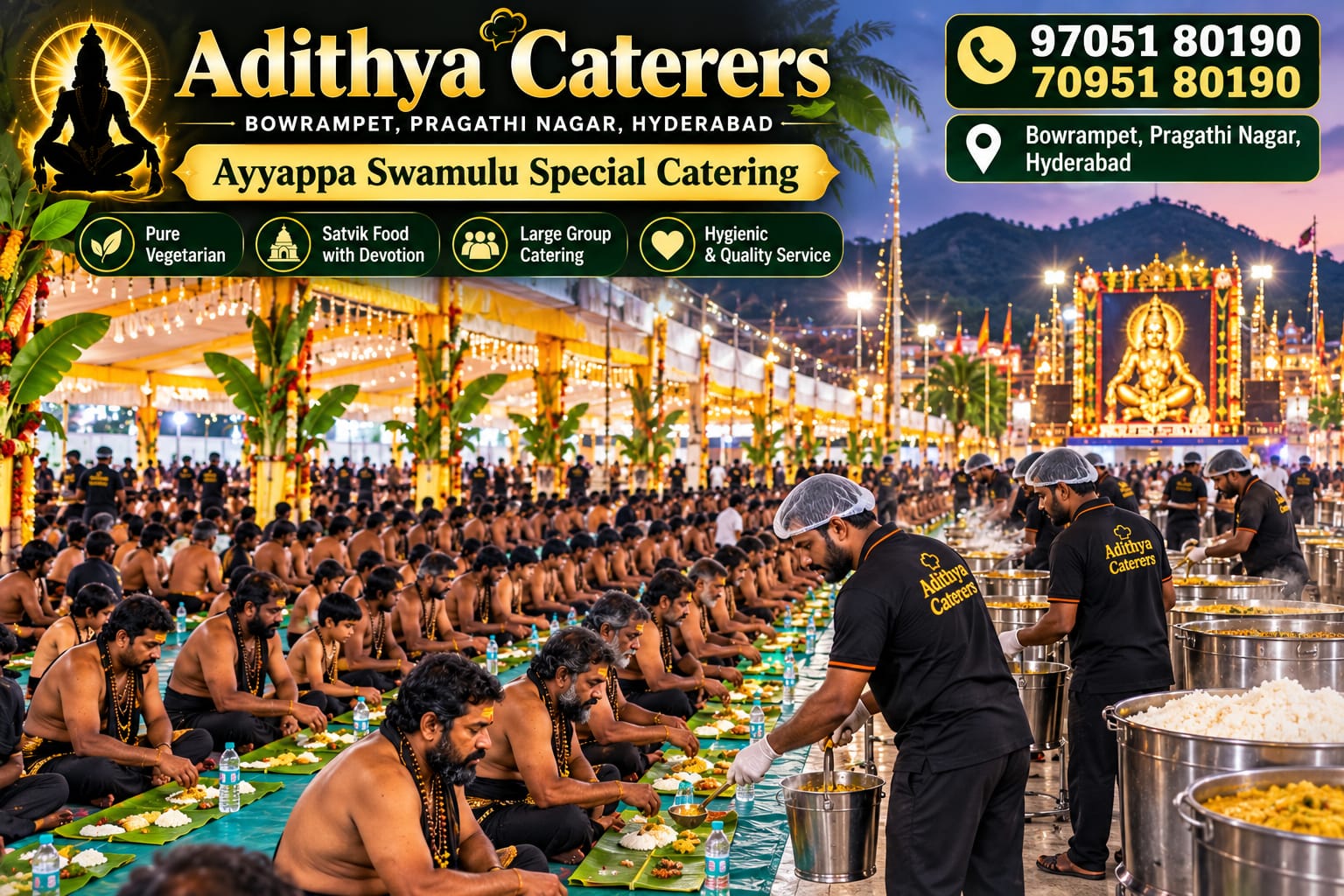Large scale Ayyappa Swamy vegetarian catering service